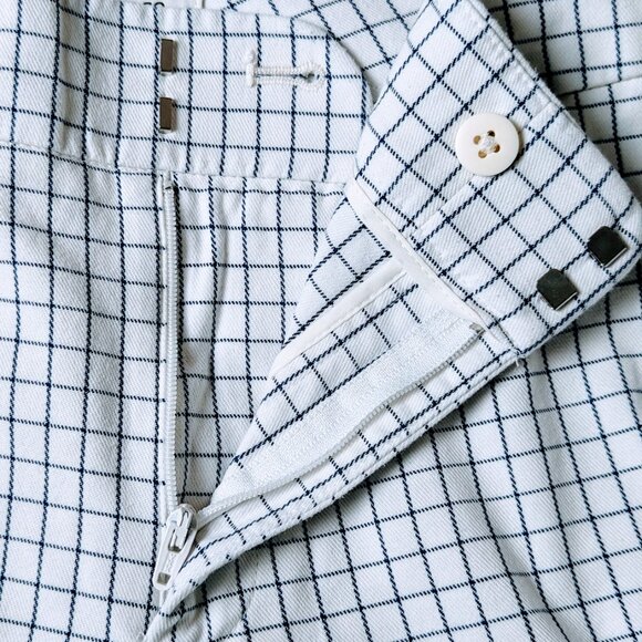 CLUB MONACO Women's Ankle Cropped Pants  Size 0  White Navy Check  NWOT - Picture 3 of 6